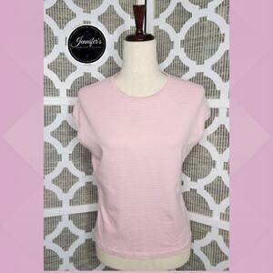Jones New York Sport Women's Pink & White Knit Crew Neck Sleeveless Top Size XL
